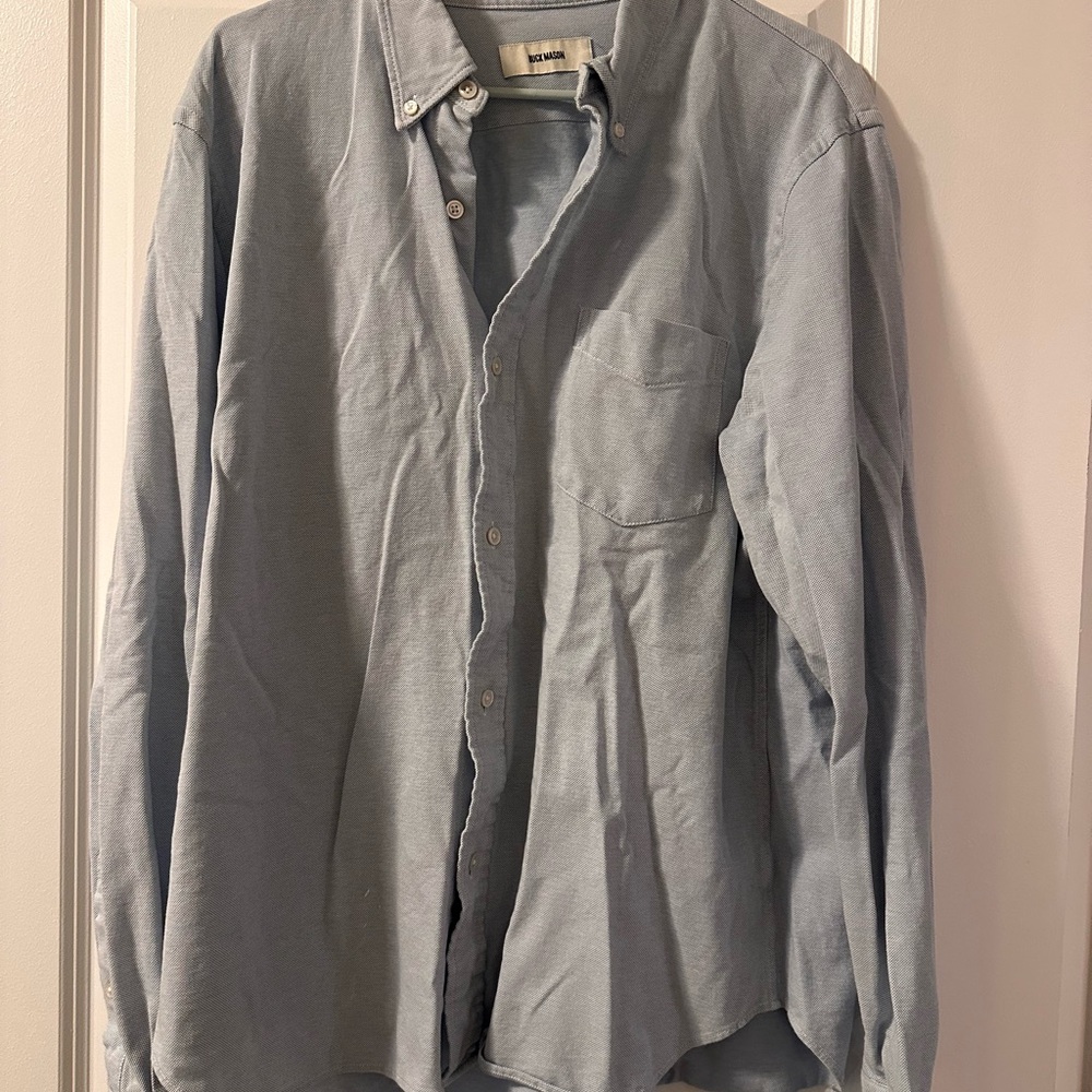 Buck Mason Sky Blue Casual Button Down Shirt